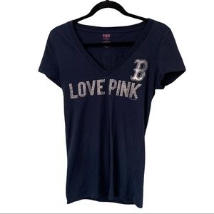 Victoria secret Pink Boston Red Sox Baseball  Dustin Pedroia tee